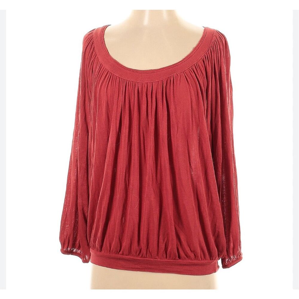 Free people BoHo peasant top burnt red women's small - Picture 1 of 6